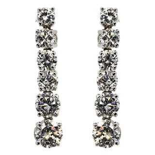 Late 20th Century Pair of Diamond drop earrings For Sale