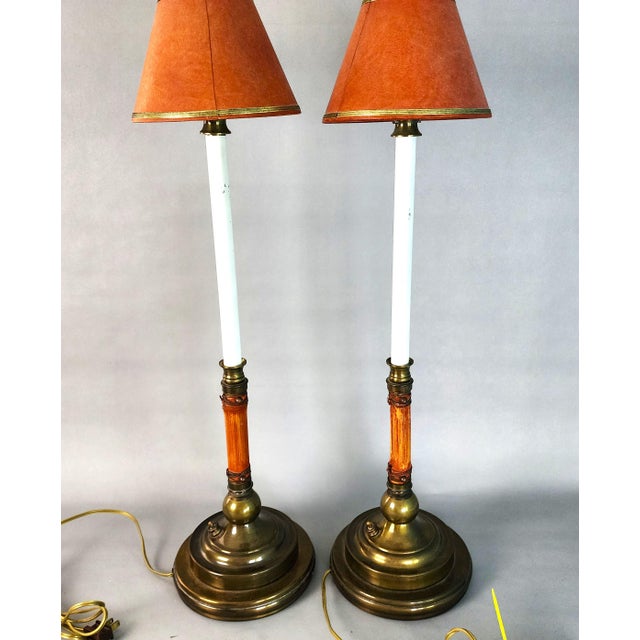 Hart & Associates Table Lamps Brass & Bamboo Vintage Pair For Sale - Image 9 of 15