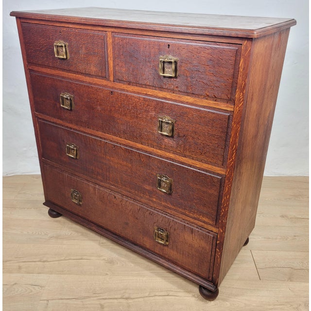 Edwardian Chest of Drawers in Oak, 1910s For Sale - Image 4 of 18
