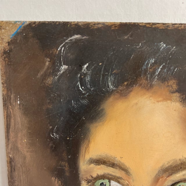1960s 1960s Marc Olivier Gregoire French Portrait Oil Painting of a Woman For Sale - Image 5 of 8