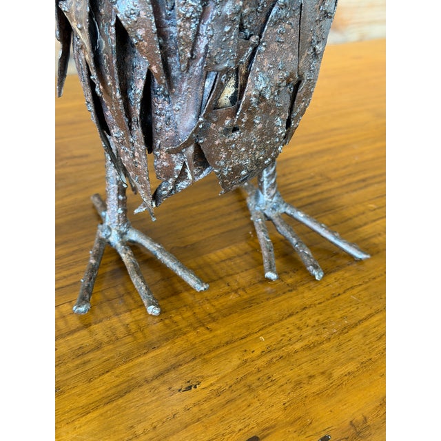 Brutalist Welded Metal Owl Sculpture Candle Holder Folk Art For Sale In Naples, FL - Image 6 of 12