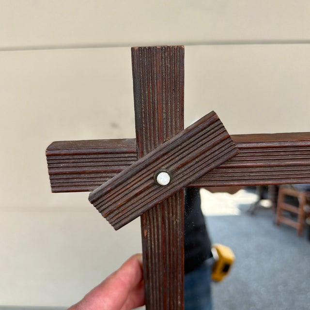 Antique Victorian Walnut Gingerbread Reeded Wall Mirror, Circa 1860s For Sale - Image 11 of 12