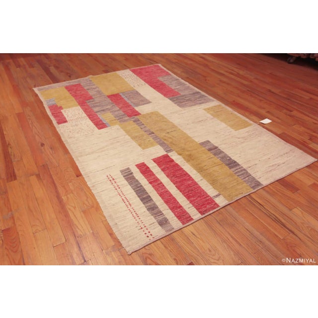 Art Deco Art Deco Color Block Design Contemporary Modern Area Rug For Sale - Image 3 of 7