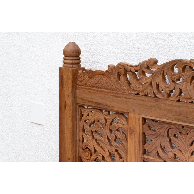 Brown Finely Carved Royal Bali Club Daybed For Sale - Image 8 of 10