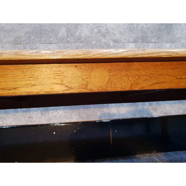 Antique Art Deco Oak Hall Bench For Sale - Image 10 of 11