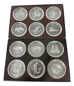 Crystal Glass Coasters from Val Saint Lambert, Set of 12