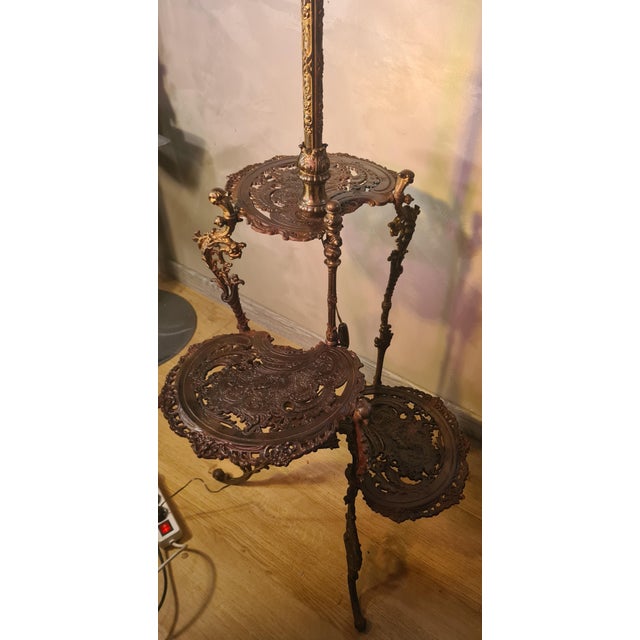 Antique Cast Iron Floor Lamp, 1900 For Sale - Image 11 of 12