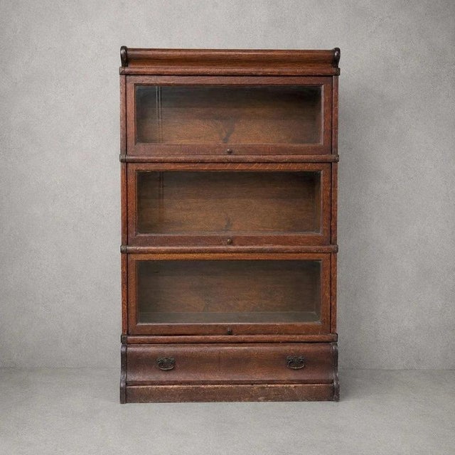 Wood Antique Stackable Oak Barrister Bookcase from Globe Wernicke, 1890s For Sale - Image 7 of 7