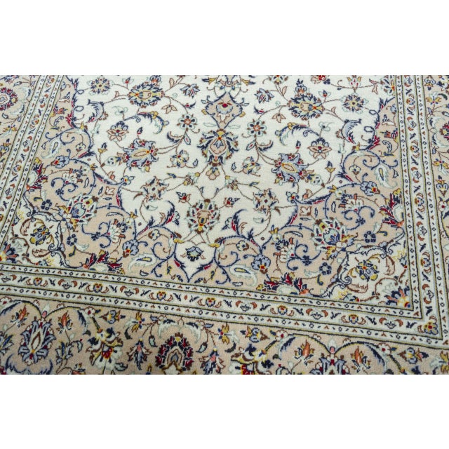 Textile Hand-Knotted Kashan Oriental Rug For Sale - Image 7 of 13