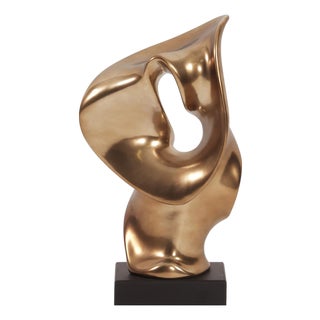 Abstract Matte Bronze Ceramic Statue For Sale