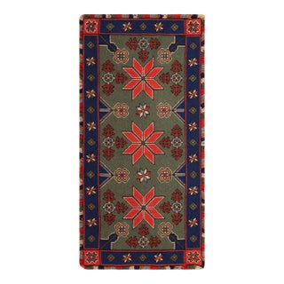 Nazmiyal Collection Antique Scandinavian Folk Needlepoint 3 Ft 3 in X 1 Ft 7 In For Sale