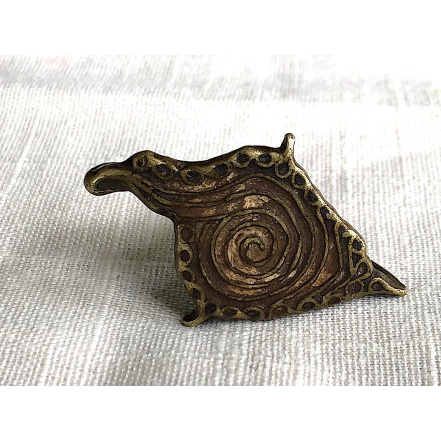 Wood Antique Indian Hindu Bronze Chhapas Tribal Body Stamp For Sale - Image 7 of 10