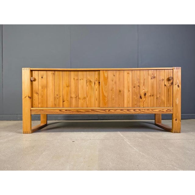 Scandinavian Pine Wood Sideboard, 1960s For Sale - Image 9 of 12