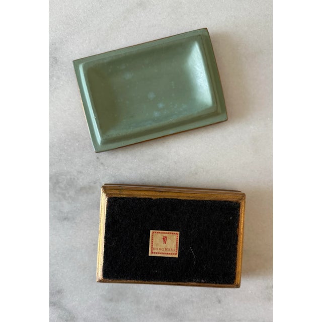 Vintage Italian Borghese Gold Gilt Chalk Ware Trinket Vanity Box For Sale - Image 9 of 12