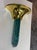 Modern 1980s Karl Springer Purcell Brass + Aqua Glass Wall Sconce For Sale - Image 3 of 12