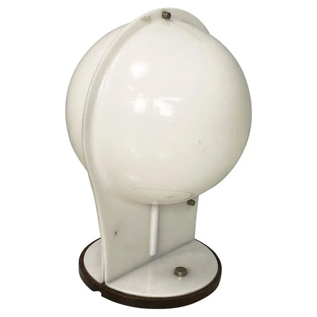 Italian Space Age Spherical Table Lamp in White Plastic, 1970s For Sale - Image 12 of 12