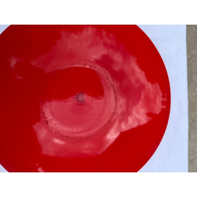 1960s Vintage Dansk Enamel Kobenstyle Paella Pan With Red Handles For Sale - Image 5 of 9