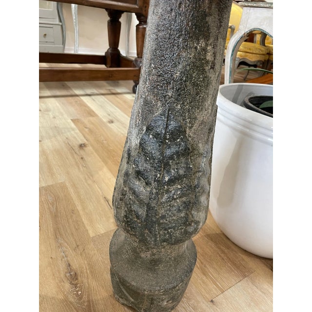 Very early Italian marble font or fountain or birdbath, 17th Century, possibly earlier. The thick carved bowl supported by...