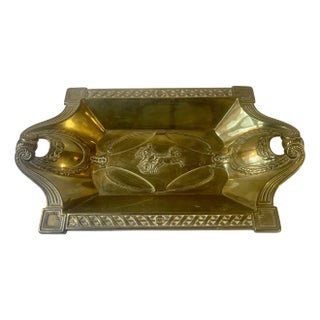 French Brass Bread Basket with Gladiator, 1890s For Sale