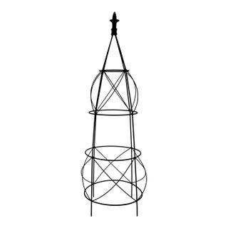 1980s Vintage French Art Deco Fleur De Lis Garden Topiary Trellises Frame. For Sale