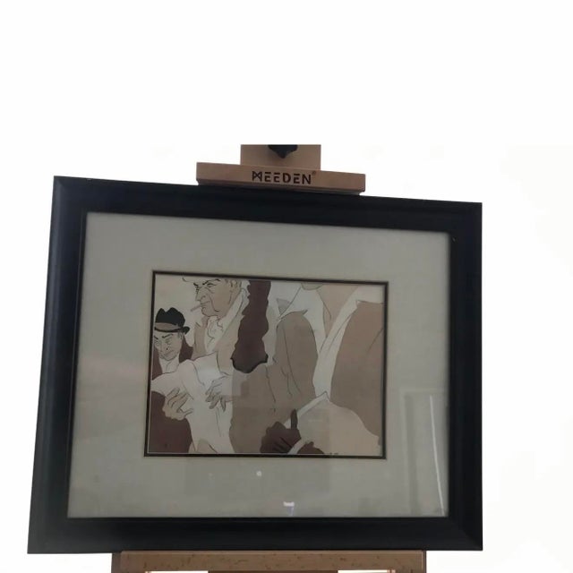 Coa Stamped on Back Victor DI Gesu Mid 20th Century Private Collection Ca Artists Wall Art Mobsters 30’s Disney Early Piece For Sale In Fayetteville, AR - Image 6 of 9