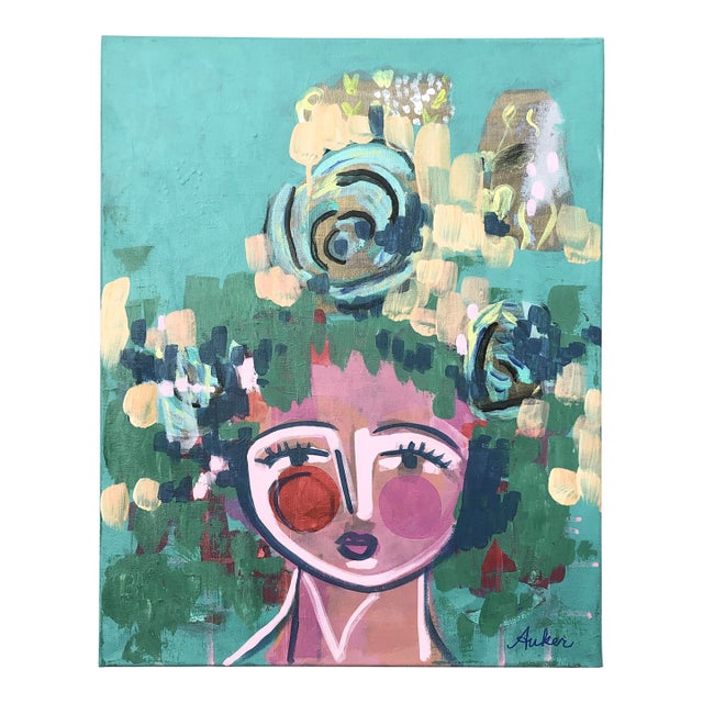 Contemporary Painting on Canvas “Face in Summer” by CL Auker For Sale