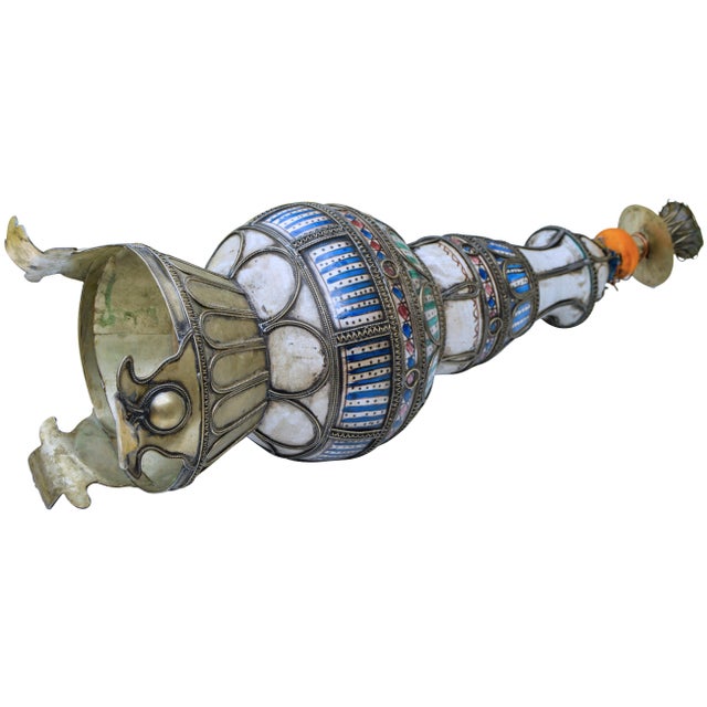 Early 20th Century Antique Ceramic & Filigree Candleholder For Sale - Image 5 of 8