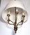 Bronze Mid 20th Century Restored Six Arm Brass Drum Shade Chandelier For Sale - Image 8 of 8