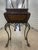 1990s Burl Wood & Wrought Iron Accent Chest With Faux Leather Drawer Front – Old World Mediterranean Style For Sale - Image 4 of 6
