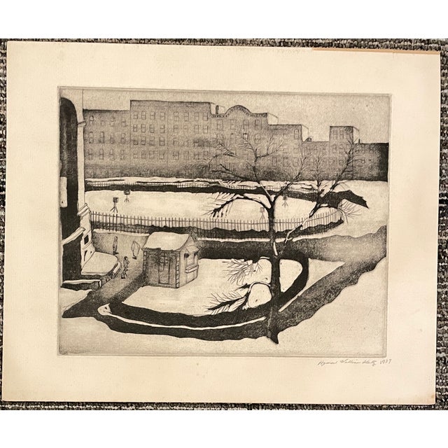 Hyman Jeff Katz (1899-1970) etching on paper, pencil signed lower right and dated 1937. Katz worked extensively in New...
