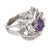 Mid Century Amethyst Diamond Platinum Cocktail Ring, Size 5 For Sale - Image 4 of 6