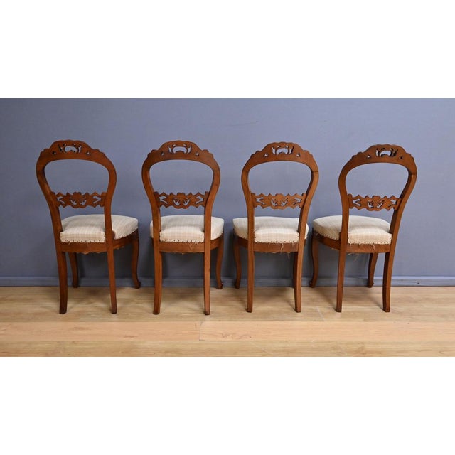 Napoleon III Mahogany Chairs, Late 19th Century, Set of 4 For Sale - Image 6 of 18