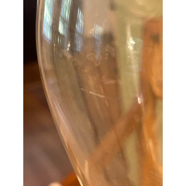 Transparent Vintage Blenko Cw10 Williamsburg Reproduction Hand Blown 18” Glass Hurricane For Sale - Image 8 of 9