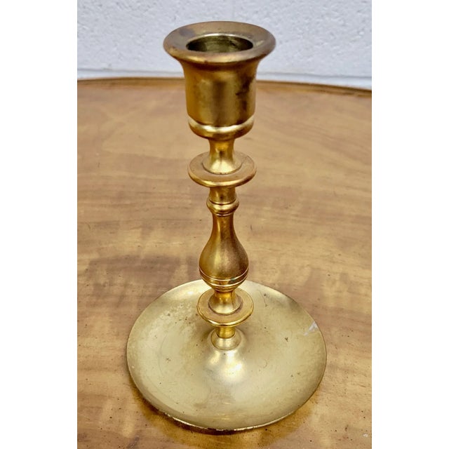 This is a gorgeous vintage brass candlestick holder. Cosmetic imperfections consistent with age. Dimensions: - 4 in wide -...