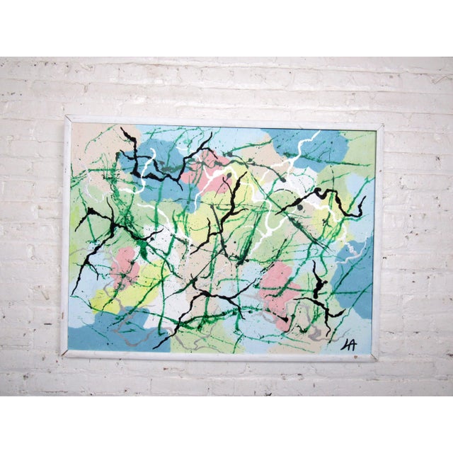 Framed Abstract Painting Signed by Artist For Sale - Image 4 of 4