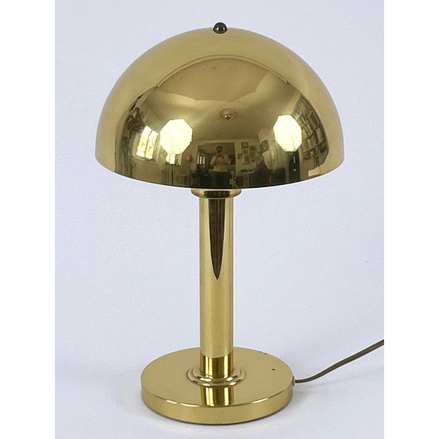 Gold Mid-Century Modern Brass Table Lamp from WSB, Germany, 1970s For Sale - Image 8 of 18