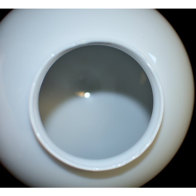 Vintage French White Glass Globe Light Lamp Shade Modern Excellent For Sale - Image 11 of 11
