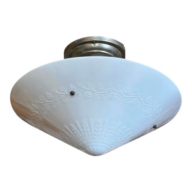Mid 20th Century French Art Glass Ceiling Light For Sale
