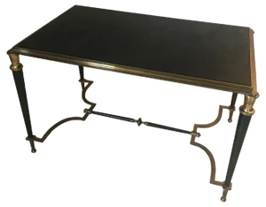 Brass and Black Glass Coffee Table from Maison Bagus, 1950s