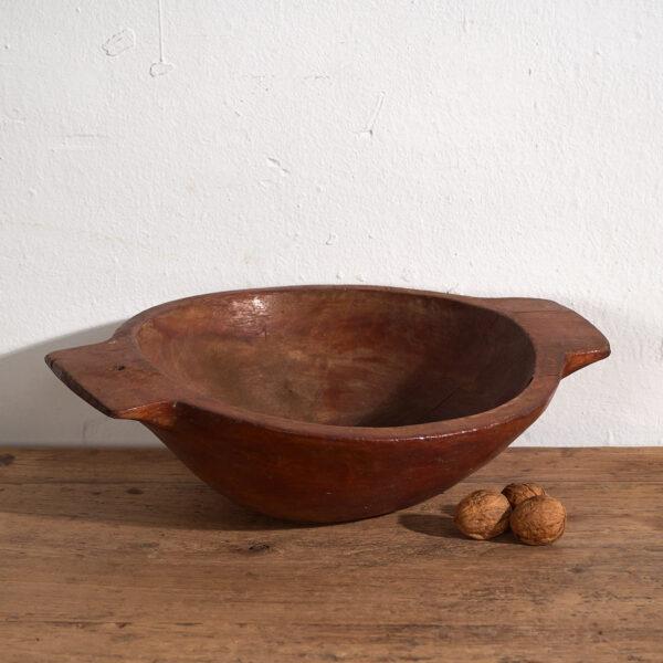 Wood Small Antique Wooden Bowl For Sale - Image 7 of 7