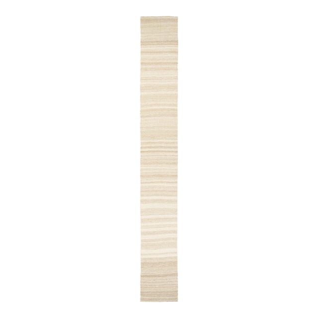 Vintage Mazandaran Kilim Extra Long Runner in Beige Hues, by Rug & Kilim, 1940-1949 For Sale