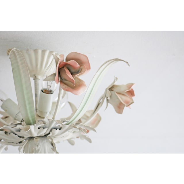 Florentine Ceiling Light with Roses, 1970s For Sale - Image 6 of 7
