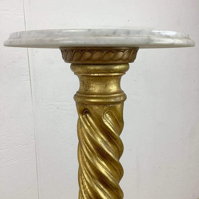 Early 20th Century Antique Marble and Gilt Display Pedestal For Sale - Image 5 of 11
