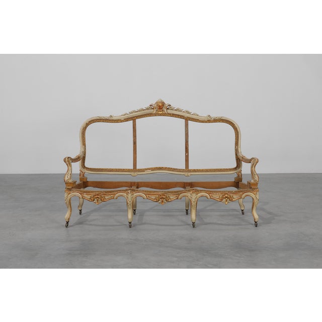 French Louis XV Suite in Carved Wood, Set of 5 For Sale - Image 10 of 18