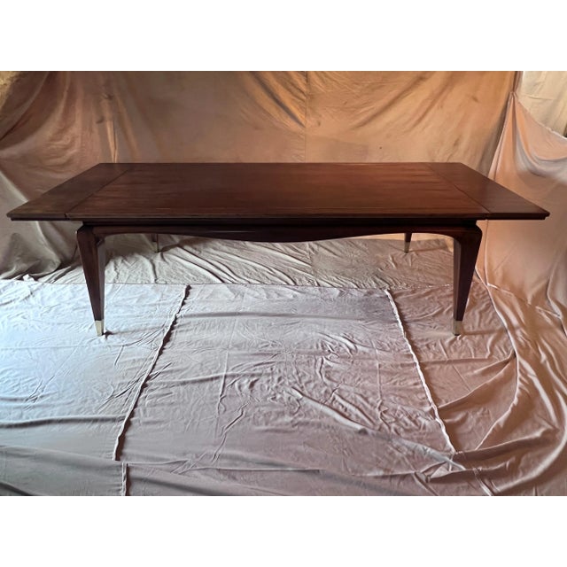 James Mont Expandable Mahogany Dining Room Table in the Style of James Mont For Sale - Image 4 of 12