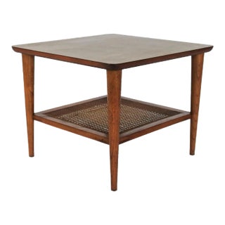 Mid Century Lane Cane and Formica End Table For Sale