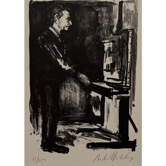 Arbit Blatas, Lithuanian French Artist Arbit Blatas Lithograph Maurice Utrillo Ecole D'Paris, 1962 For Sale