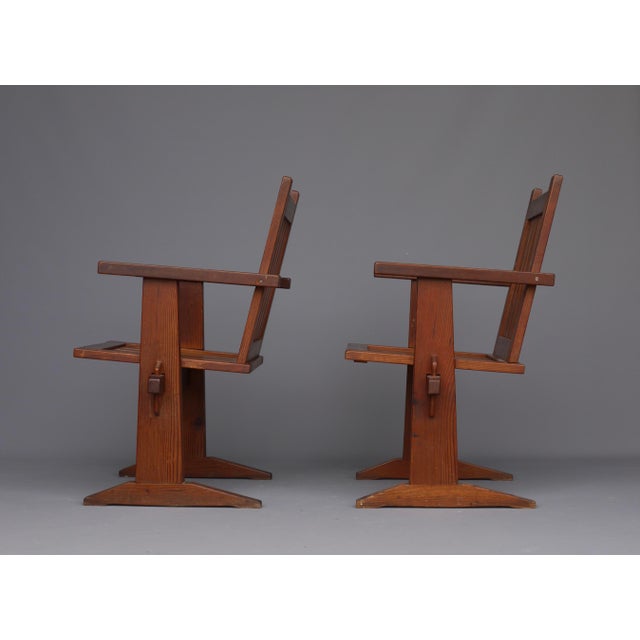 Oregon Pine Armchairs, 1930s, Set of 4 For Sale - Image 14 of 18