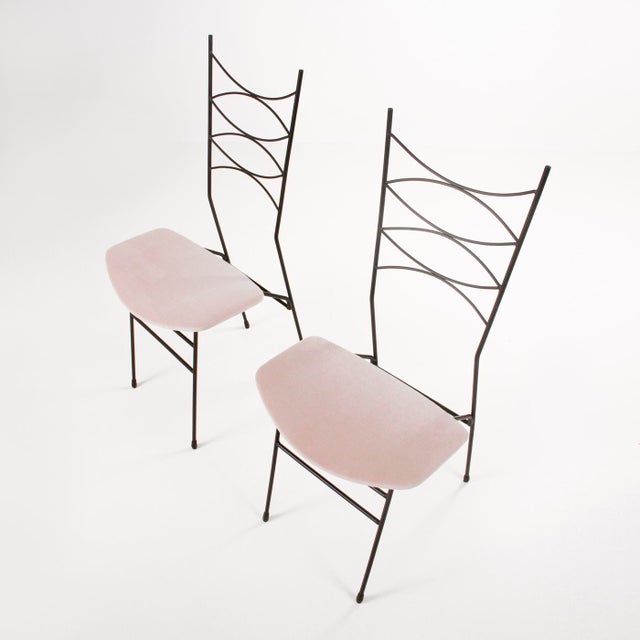 Black French Velvet Chairs, 1950s, Set of 2 For Sale - Image 8 of 11