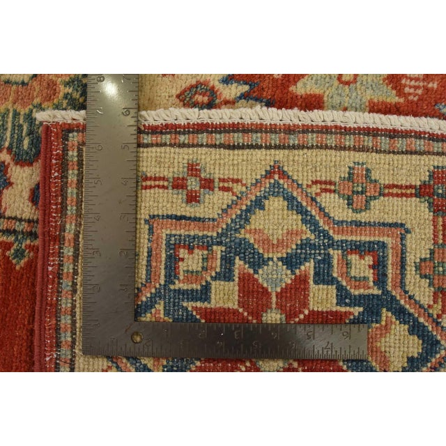 Kazak Runner 4’11” X 13′ Red Wool Tribal Hand-Knotted Oriental Carpet For Sale - Image 13 of 13